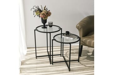 Akeno Sidebord 60x50 cm Svart - Hanah Home - Møbler - Bord - Avlastningsbord & sidobord - Lampebord & sidebord