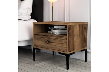 Ameias Nattbord 56x40 cm Brun - Hanah Home - Møbler - Bord - Avlastningsbord & sidobord - Sengebord & nattbord