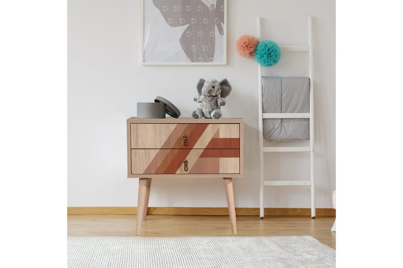 Bertoaria Nattbord 60x40 cm Brun - Hanah Home - Møbler - Bord - Avlastningsbord & sidobord - Sengebord & nattbord