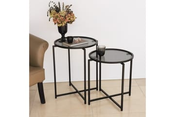 Akeno Sidebord 60x50 cm Svart - Hanah Home - Møbler - Bord - Avlastningsbord & sidobord - Lampebord & sidebord