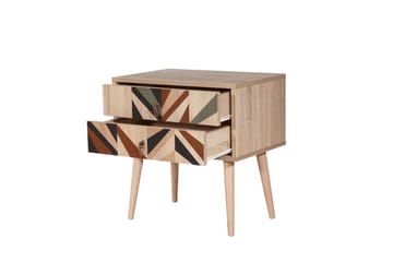Bertoaria Nattbord 60x40 cm Brun - Hanah Home - Møbler - Bord - Avlastningsbord & sidobord - Sengebord & nattbord