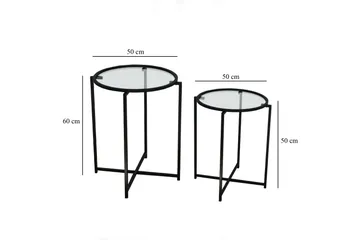 Akeno Sidebord 60x50 cm Svart - Hanah Home - Møbler - Bord - Avlastningsbord & sidobord - Lampebord & sidebord