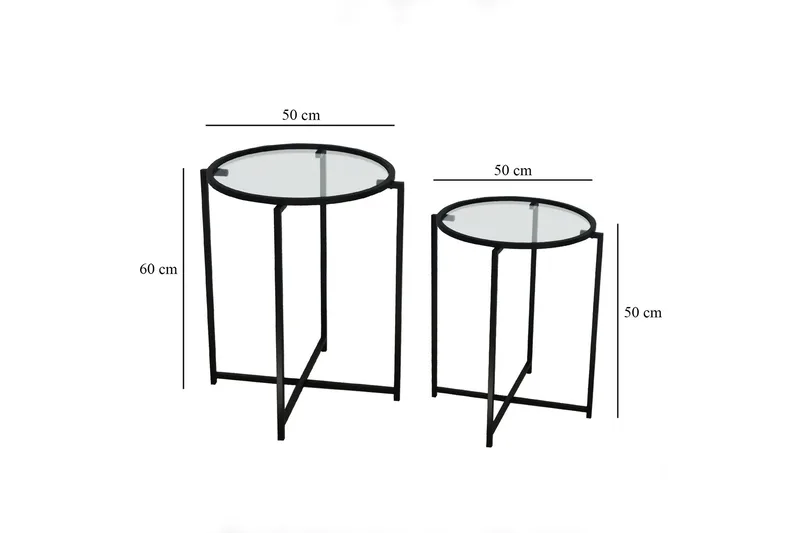 Akeno Sidebord 60x50 cm Svart - Hanah Home - Møbler - Bord - Avlastningsbord & sidobord - Lampebord & sidebord