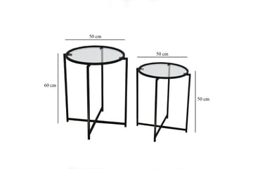 Akeno Sidebord 60x50 cm Svart - Hanah Home - Møbler - Bord - Avlastningsbord & sidobord - Lampebord & sidebord