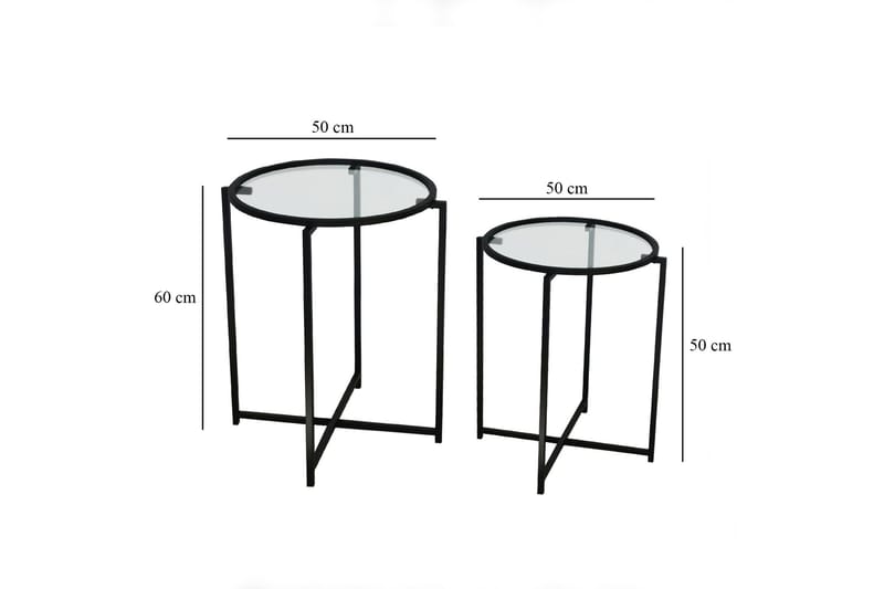 Akeno Sidebord 60x50 cm Svart - Hanah Home - Møbler - Bord - Avlastningsbord & sidobord - Lampebord & sidebord