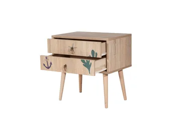 Bertoaria Nattbord 60x40 cm Brun - Hanah Home - Møbler - Bord - Avlastningsbord & sidobord - Sengebord & nattbord