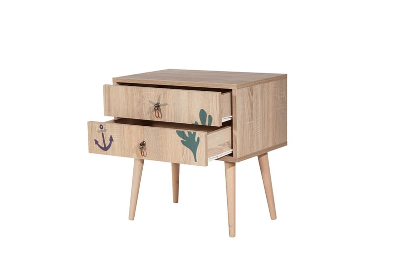 Bertoaria Nattbord 60x40 cm Brun - Hanah Home - Møbler - Bord - Avlastningsbord & sidobord - Sengebord & nattbord