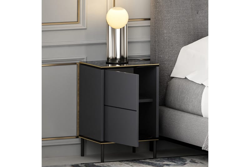 Imaj Nattbord 40x35 cm Antrasitt - Hanah Home - Møbler - Bord - Avlastningsbord & sidobord - Sengebord & nattbord