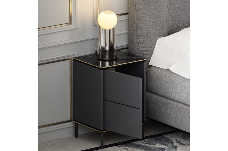 Imaj Nattbord 40x35 cm Antrasitt - Hanah Home - Møbler - Bord - Avlastningsbord & sidobord - Sengebord & nattbord