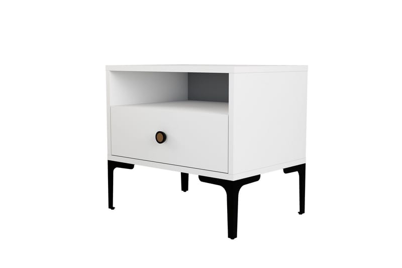 Ameias Nattbord 56x40 cm Hvit, Hanah Home