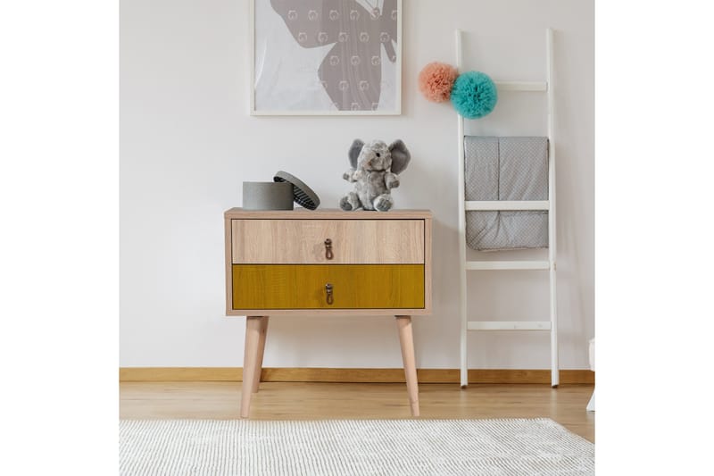 Bertoaria Nattbord 60x40 cm Brun - Hanah Home - Møbler - Bord - Avlastningsbord & sidobord - Sengebord & nattbord