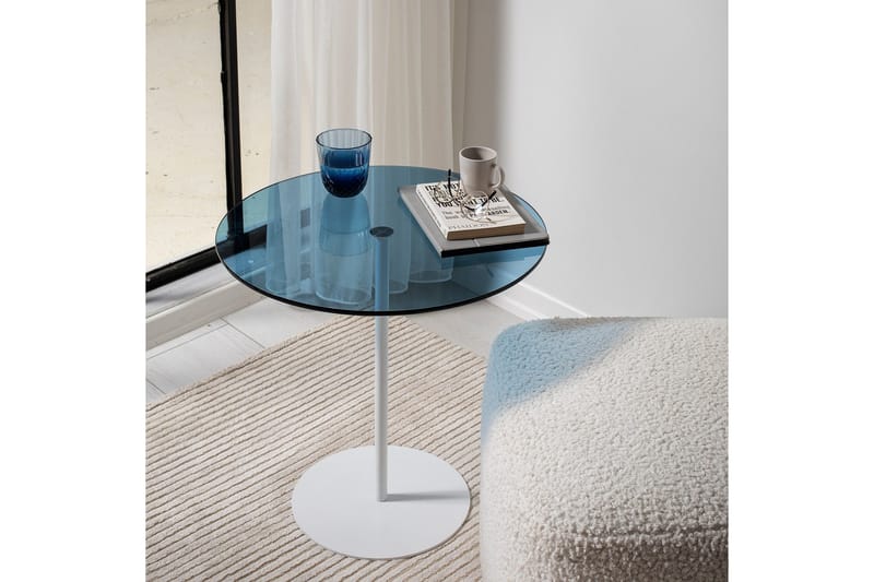 Chill-Out Sidebord 50x50 cm Hvit/Blå - Hanah Home - Møbler - Bord - Avlastningsbord & sidobord - Brettbord og småbord
