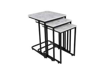 Nagako Sett med Bord Hvit/Svart - Hanah Home - Møbler - Bord - Avlastningsbord & sidobord - Settbord