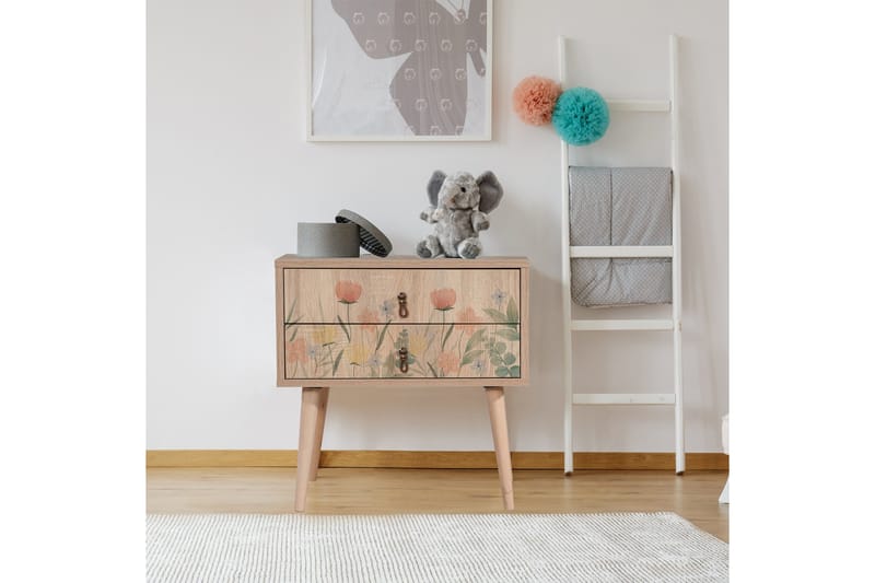 Bertoaria Nattbord 60x40 cm Brun - Hanah Home - Møbler - Bord - Avlastningsbord & sidobord - Sengebord & nattbord