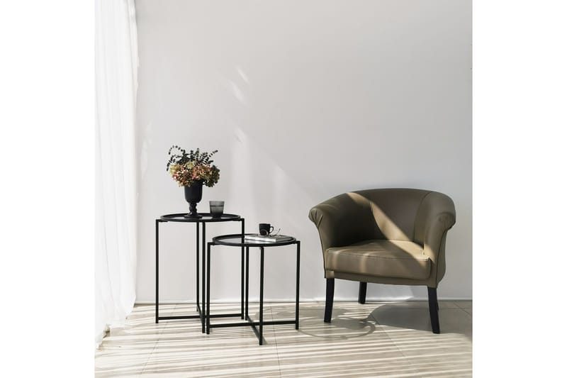 Akeno Sidebord 60x50 cm Svart - Hanah Home - Møbler - Bord - Avlastningsbord & sidobord - Lampebord & sidebord