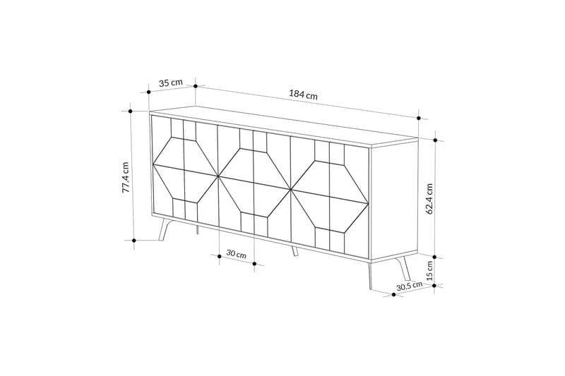 Dune Konsollbord 183,8x77,4 cm Antrasitt - Hanah Home - Møbler - Bord - Avlastningsbord & sidobord - Konsollbord & gangbord