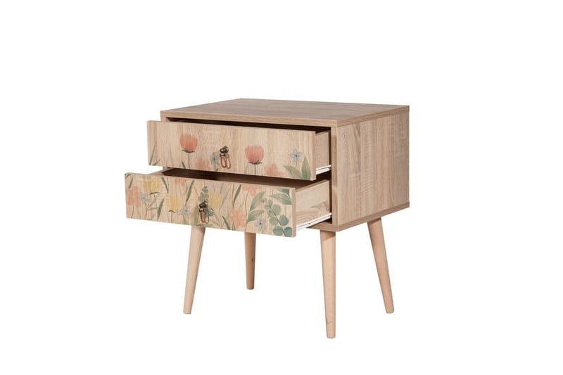 Bertoaria Nattbord 60x40 cm Brun - Hanah Home - Møbler - Bord - Avlastningsbord & sidobord - Sengebord & nattbord