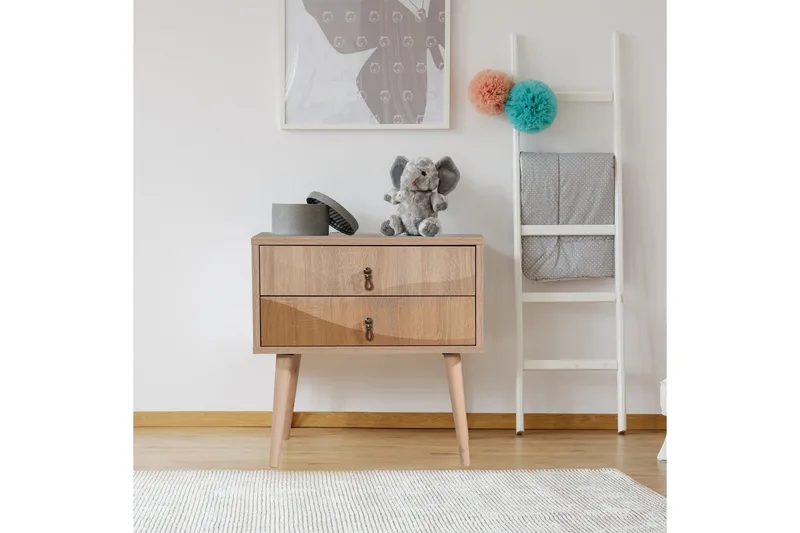 Bertoaria Nattbord 60x40 cm Brun - Hanah Home - Møbler - Bord - Avlastningsbord & sidobord - Sengebord & nattbord