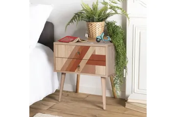 Bertoaria Nattbord 60x40 cm Brun - Hanah Home - Møbler - Bord - Avlastningsbord & sidobord - Sengebord & nattbord
