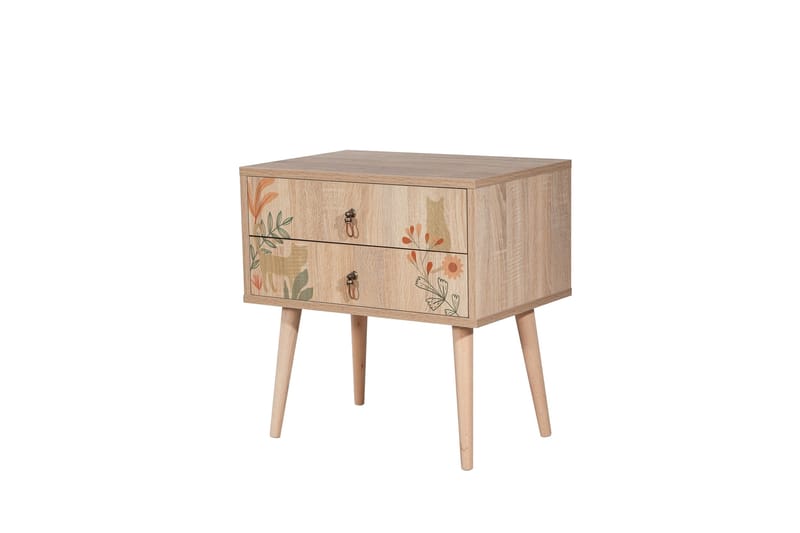 Bertoaria Nattbord 60x40 cm Brun - Hanah Home - Møbler - Bord - Avlastningsbord & sidobord - Sengebord & nattbord