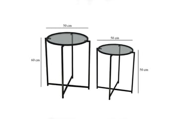 Akeno Sidebord 60x50 cm Svart - Hanah Home - Møbler - Bord - Avlastningsbord & sidobord - Lampebord & sidebord