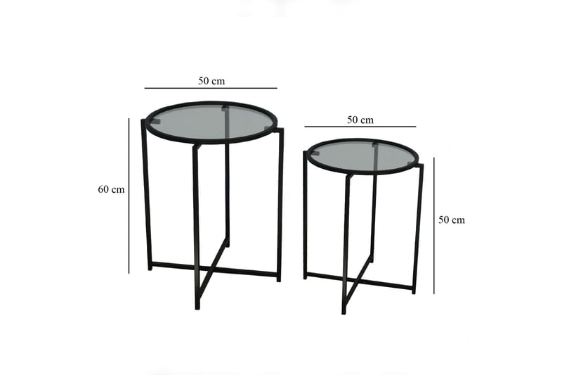 Akeno Sidebord 60x50 cm Svart - Hanah Home - Møbler - Bord - Avlastningsbord & sidobord - Lampebord & sidebord