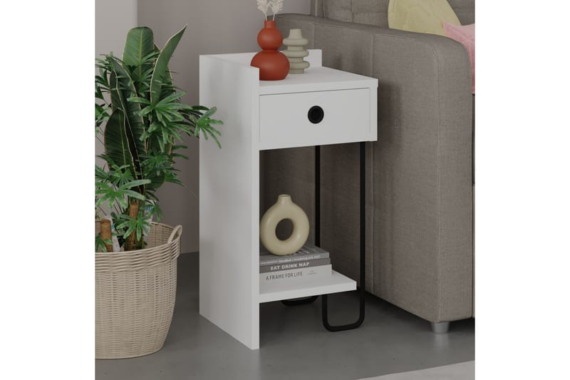 Sirius Nattbord 32x30 cm Hvit - Hanah Home - Møbler - Bord - Avlastningsbord & sidobord - Sengebord & nattbord