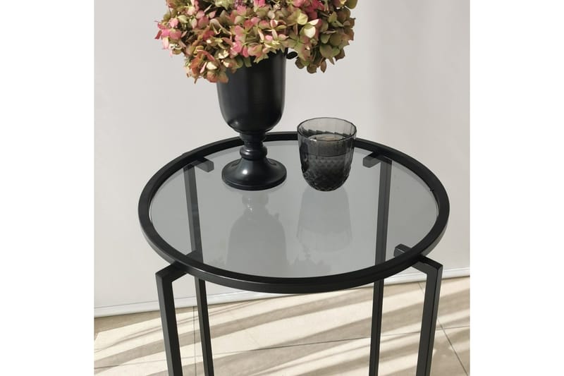 Akeno Sidebord 60x50 cm Svart - Hanah Home - Møbler - Bord - Avlastningsbord & sidobord - Lampebord & sidebord