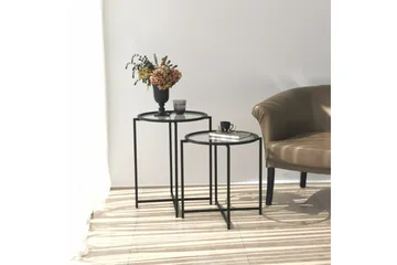 Akeno Sidebord 60x50 cm Svart - Hanah Home - Møbler - Bord - Avlastningsbord & sidobord - Lampebord & sidebord