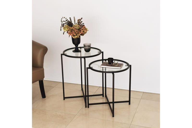 Akeno Sidebord 60x50 cm Svart, Hanah Home