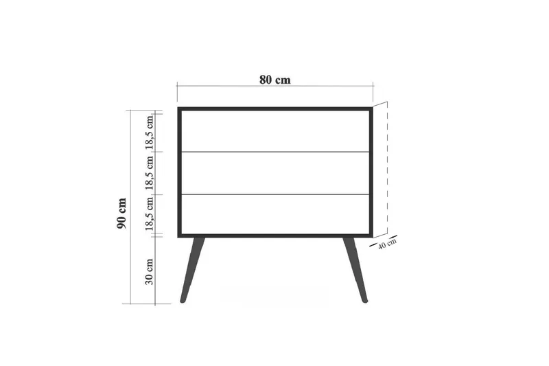 Bertoaria Nattbord 80x40 cm Brun - Hanah Home - Møbler - Bord - Avlastningsbord & sidobord - Sengebord & nattbord