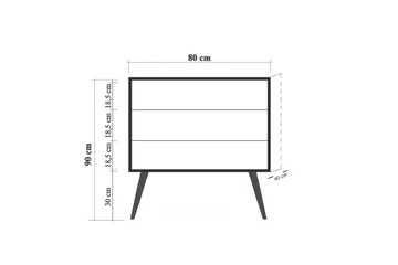 Bertoaria Nattbord 80x40 cm Brun - Hanah Home - Møbler - Bord - Avlastningsbord & sidobord - Sengebord & nattbord