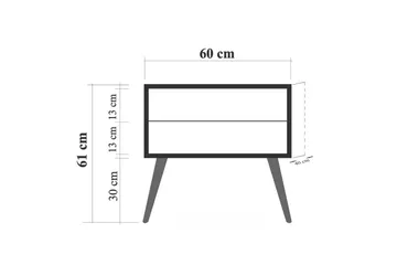 Bertoaria Nattbord 60x40 cm Brun - Hanah Home - Møbler - Bord - Avlastningsbord & sidobord - Sengebord & nattbord