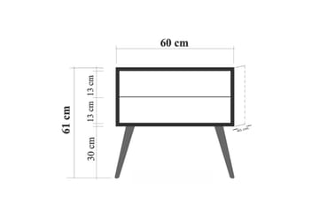 Bertoaria Nattbord 60x40 cm Brun - Hanah Home - Møbler - Bord - Avlastningsbord & sidobord - Sengebord & nattbord