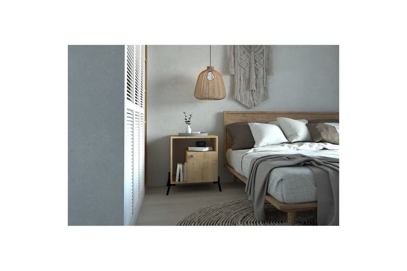 Abadan Nattbord 50 cm - Eik/Sort - Møbler - Bord - Avlastningsbord & sidobord - Sengebord & nattbord