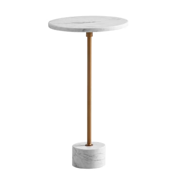 Aelros sidebord 30 cm - hvit marmor med grå årer og gullfarge - Møbler - Bord - Avlastningsbord & sidobord - Pidestall & blomsterpidestall