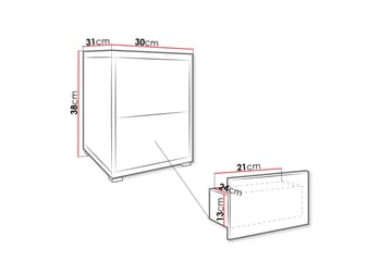 Agawal Nattbord 30 cm - Beige - Møbler - Bord - Avlastningsbord & sidobord - Sengebord & nattbord