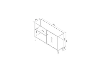 Ahart Konsollbord 120 cm - Hvit - Oppbevaring - Oppbevaringsmøbler - Sideboard & skjenk