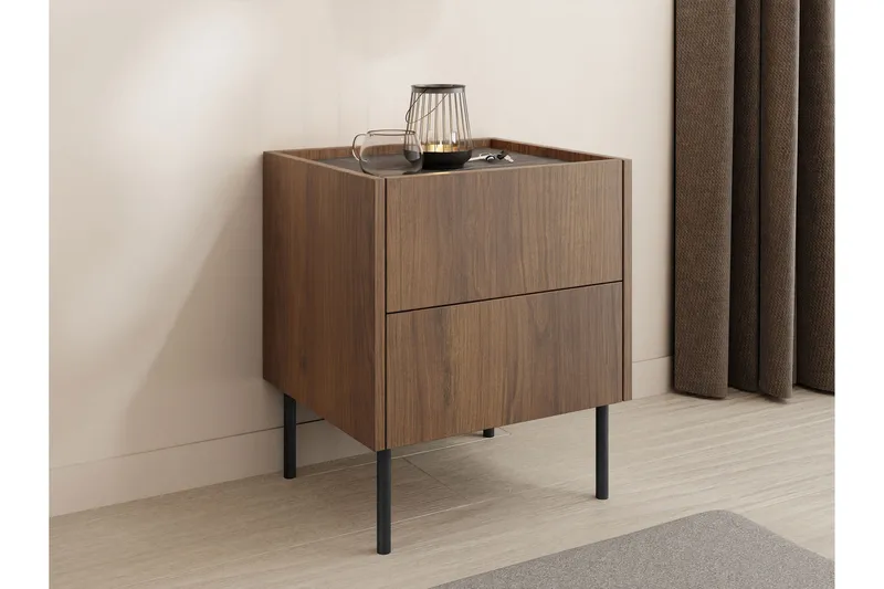 Akihito Nattbord 40 cm - Brun - Møbler - Bord - Avlastningsbord & sidobord - Sengebord & nattbord