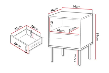 Akiko Nattbord 44 cm - Grønn - Møbler - Bord - Avlastningsbord & sidobord - Sengebord & nattbord