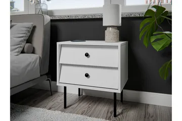 Akilesh Nattbord 52 cm - Hvit - Møbler - Bord - Avlastningsbord & sidobord - Sengebord & nattbord