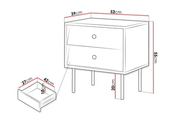 Akilesh Nattbord 52 cm - Hvit - Møbler - Bord - Avlastningsbord & sidobord - Sengebord & nattbord
