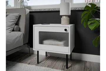 Akilesh Nattbord 52 cm - Hvit - Møbler - Bord - Avlastningsbord & sidobord - Sengebord & nattbord