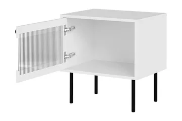 Akilesh Nattbord 52 cm i Malt Tre med Oppbevaring - Hvit - Møbler - Bord - Avlastningsbord & sidobord - Sengebord & nattbord