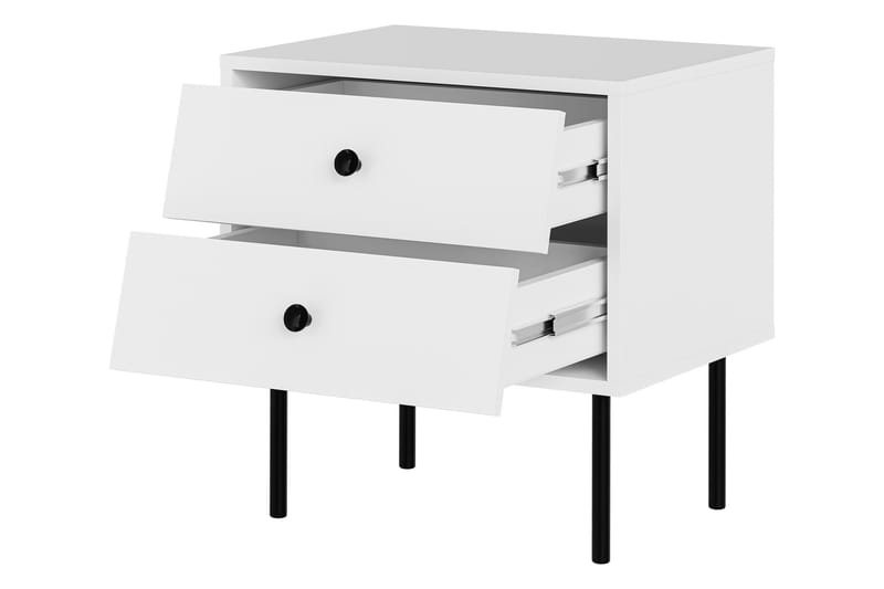 Akilesh Nattbord 52 cm i Malt Tre med Skuffer - Svart - Møbler - Bord - Avlastningsbord & sidobord - Sengebord & nattbord