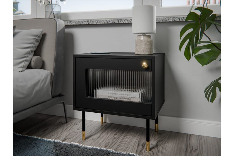 Akilesh Nattbord 52 cm - Svart - Møbler - Bord - Avlastningsbord & sidobord - Sengebord & nattbord