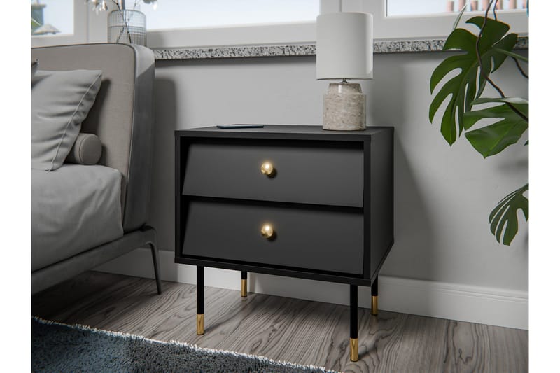 Akilesh Nattbord 52 cm - Svart - Møbler - Bord - Avlastningsbord & sidobord - Sengebord & nattbord