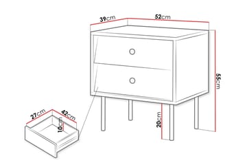 Akilesh Nattbord 52 cm - Svart - Møbler - Bord - Avlastningsbord & sidobord - Sengebord & nattbord
