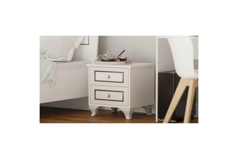 Alwen Nattbord 45 cm - Matt Hvit - Møbler - Bord - Avlastningsbord & sidobord - Sengebord & nattbord