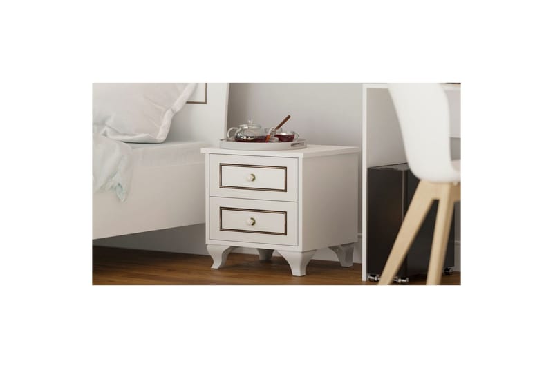 Alwen Nattbord 45 cm - Matt Hvit - Møbler - Bord - Avlastningsbord & sidobord - Sengebord & nattbord